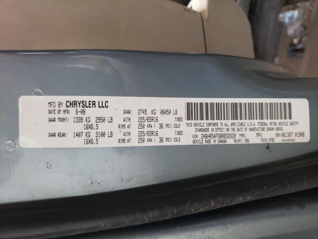 2A8HR54P38R832620 - 2008 CHRYSLER TOWN & COU TOURING 青色 照片 13