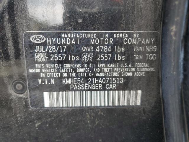 KMHE54L21HA071513 - 2017 HYUNDAI SONATA PLUG-IN HYBRID BLACK photo 12