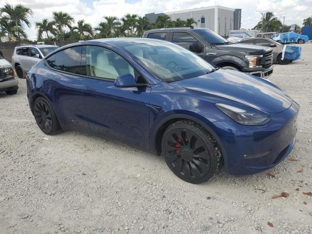 7SAYGDEF8NF465334 - 2022 TESLA MODEL Y 蓝色 照片 4