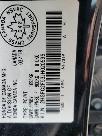 2HGFC2F53JH020595 - 2018 HONDA CIVIC LX 黑色 照片 13