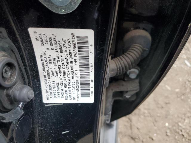 2HGFC2F50JH567016 - 2018 HONDA CIVIC LX BLACK photo 12