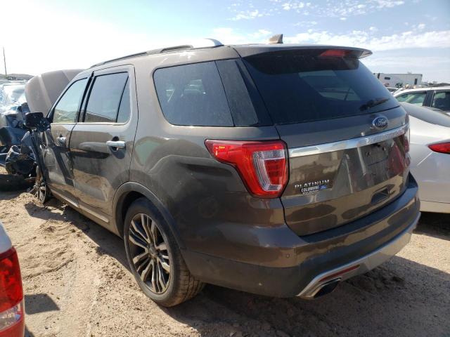 1FM5K8HT2GGD27669 - 2016 FORD EXPLORER PLATINUM BROWN photo 2