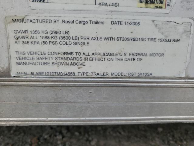 5LABE10107M014658 - 2007 TRAIL KING ENCLOSED თეთრი ფოტო 10