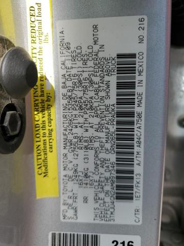 3TMJU4GN2AM097346 - 2010 TOYOTA TACOMA DOUBLE CAB PRERUNNER SILVER photo 12