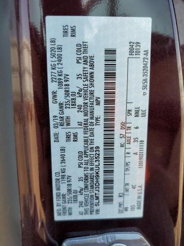 5LMTJ3DH9KUL35239 - 2019 LINCOLN MKC RESERVE 勃艮第红 照片 10