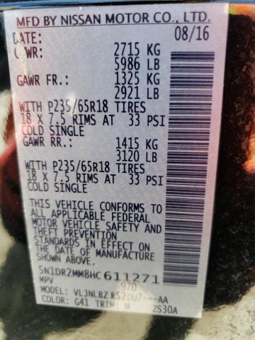 5N1DR2MM8HC611271 - 2017 NISSAN PATHFINDER S BLACK photo 14