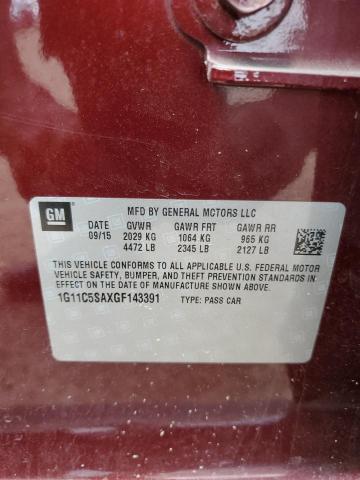 1G11C5SAXGF143391 - 2016 CHEVROLET MALIBU LIM LT 勃艮第红 照片 13