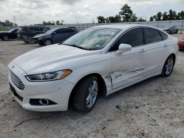 3FA6P0RUXFR292654 - 2015 FORD FUSION TITANIUM HEV WHITE photo 1