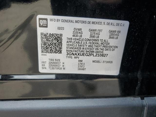 3GNAXUEG2PL210827 - 2023 CHEVROLET EQUINOX LT Czarny zdjęcie 13