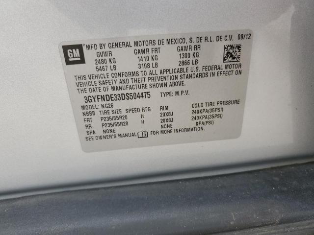 3GYFNDE33DS504475 - 2013 CADILLAC SRX PERFORMANCE COLLECTION Күміс фото 12