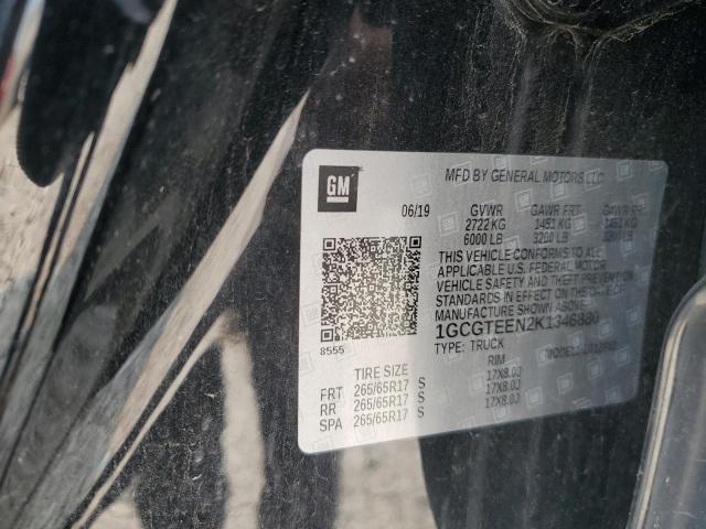 1GCGTEEN2K1346880 - 2019 CHEVROLET COLORADO ZR2 BLACK photo 12