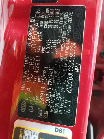 KNDCB3LC3J5190234 - 2018 KIA NIRO FE RED photo 13