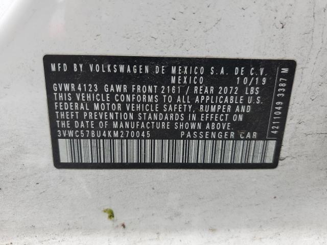 3VWC57BU4KM270045 - 2019 VOLKSWAGEN JETTA S Ağ foto 12