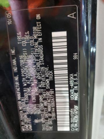 5TBBT44106S477181 - 2006 TOYOTA TUNDRA ACCESS CAB SR5 BLACK photo 12