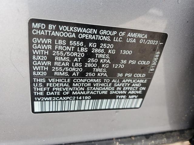 1V2WE2CAXPC214190 - 2023 VOLKSWAGEN ATLAS CROS SE Argent photo 12