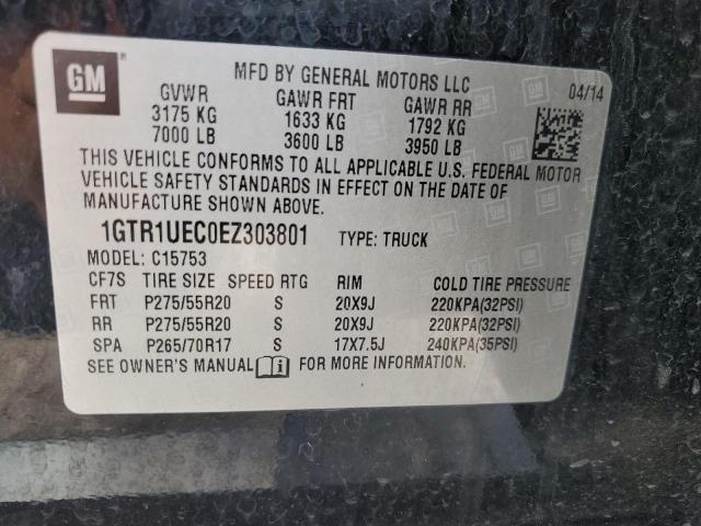 1GTR1UEC0EZ303801 - 2014 GMC SIERRA C1500 SLE BLACK photo 12