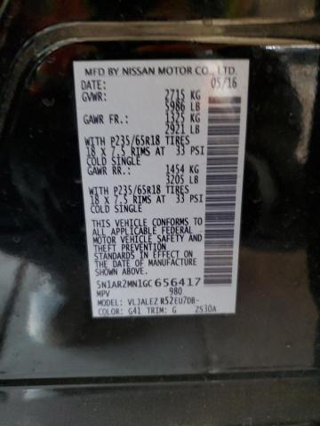 5N1AR2MN1GC656417 - 2016 NISSAN PATHFINDER S BLACK photo 12