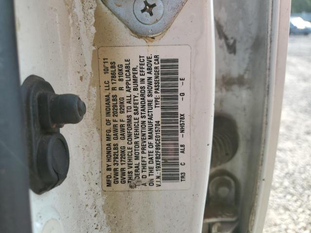 19XFB2F89CE015704 - 2012 HONDA CIVIC EX WHITE photo 12