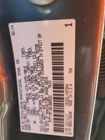 5TFTY5F10EX008522 - 2014 TOYOTA TUNDRA DOUBLE CAB SR/SR5 GRAY photo 11