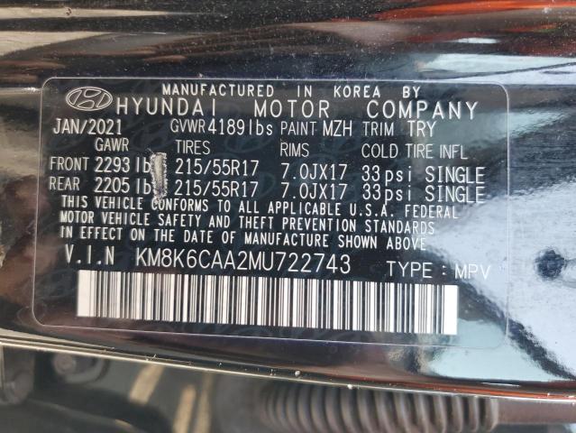 KM8K6CAA2MU722743 - 2021 HYUNDAI KONA SEL PLUS BLACK photo 13