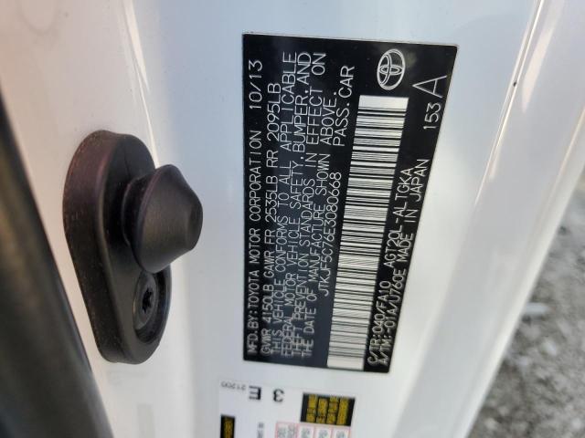 JTKJF5C76E3080668 - 2014 TOYOTA SCION TC 白色 照片 12