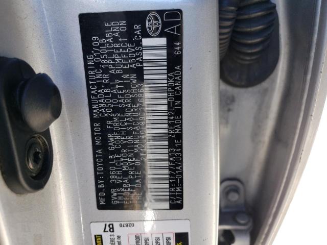 2T1KU40E89C176863 - 2009 TOYOTA MATRIX 银色 照片 12