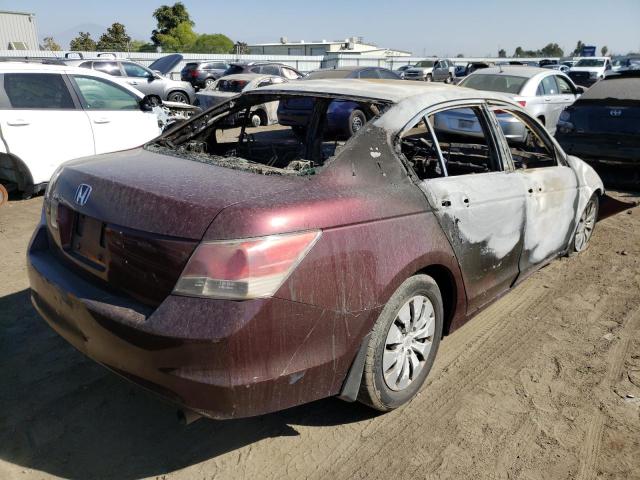 1HGCP2F34AA007097 - 2010 HONDA ACCORD LX BURN photo 4