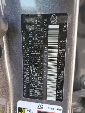 4T1T11BK4PU078682 - 2023 TOYOTA CAMRY SE NIGHT SHADE GRAY photo 12