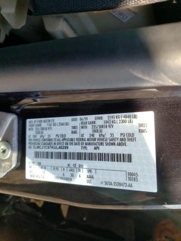 5LMCJ1C97KUL46299 - 2019 LINCOLN MKC BLACK photo 10