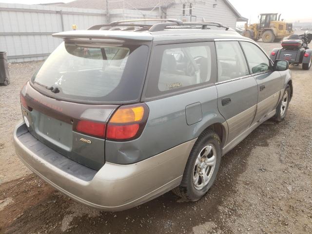 4S3BH665116636559 - 2001 SUBARU LEGACY OUTBACK TEAL photo 4