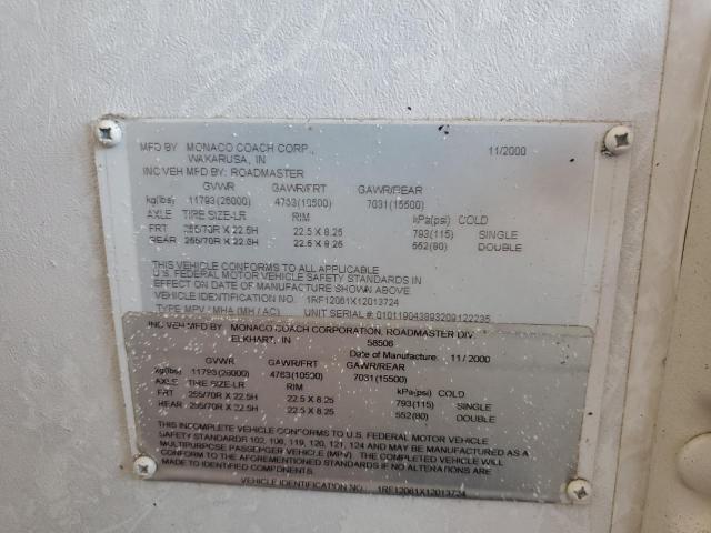 1RF12061X12013724 - 2001 ROADMASTER RAIL DYANASTER TWO TONE photo 10