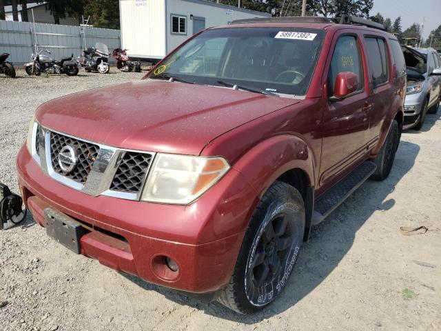 5N1AR18U95C738596 - 2005 NISSAN PATHFINDER LE RED photo 2