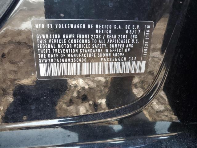 3VW2B7AJ6HM350600 - 2017 VOLKSWAGEN JETTA S 黑色 照片 13