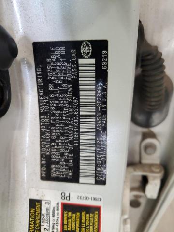 4T1BF1FK9CU627097 - 2012 TOYOTA CAMRY BASE WHITE photo 12