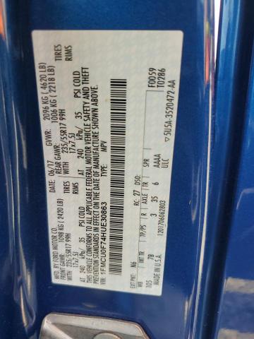 1FMCU0F74HUE30863 - 2017 FORD ESCAPE S 蓝色 照片 13