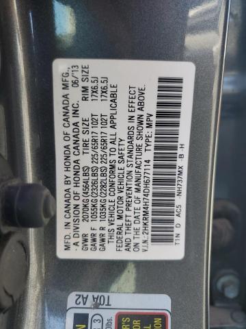 2HKRM4H74DH677114 - 2013 HONDA CR-V EXL GRAY photo 14