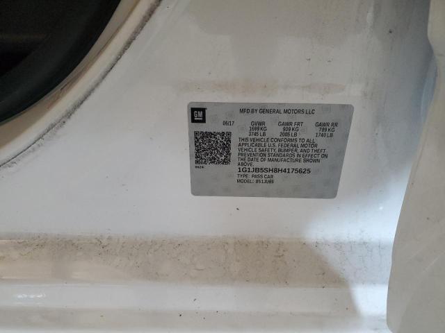 1G1JB5SH8H4175625 - 2017 CHEVROLET SONIC LS WHITE photo 12