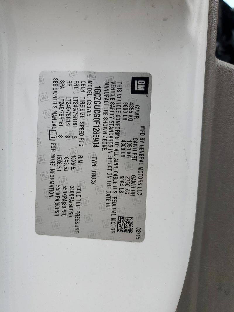 1GCZGUCG0F1285904 - 2015 CHEVROLET EXPRESS G3 თეთრი ფოტო 12