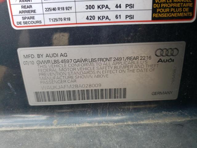 WAUKJAFM2BA028009 - 2011 AUDI A3 PREMIUM PLUS GRAY photo 12