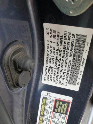 JHMFA3F20AS007245 - 2010 HONDA CIVIC HYBRID BLUE photo 12