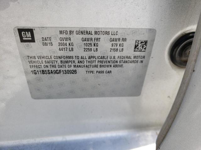 1G11B5SA9GF130926 - 2016 CHEVROLET MALIBU LIM LS SILVER photo 12