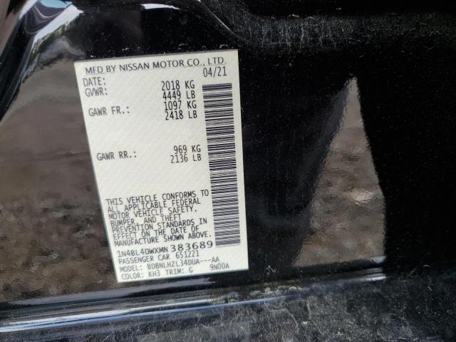 1N4BL4DWXMN383689 - 2021 NISSAN ALTIMA SV BLACK photo 12