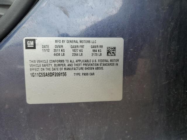 1G11C5SA8DF209156 - 2013 CHEVROLET MALIBU 1LT BLUE photo 12