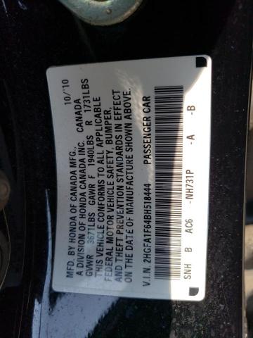 2HGFA1F64BH518444 - 2011 HONDA CIVIC LX-S Noir photo 12