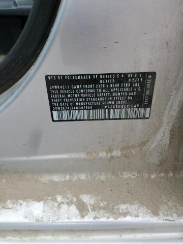 3VW2K7AJ6FM307596 - 2015 VOLKSWAGEN JETTA BASE WHITE photo 13