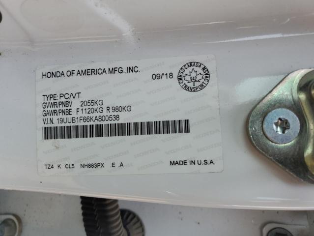 19UUB1F66KA800538 - 2019 ACURA TLX TECHNOLOGY WHITE photo 13