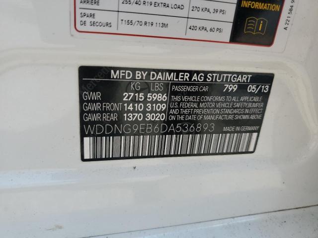 WDDNG9EB6DA536893 - 2013 MERCEDES-BENZ S 550 4MATIC WHITE photo 13