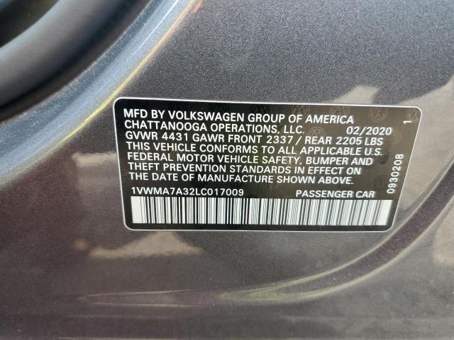 1VWMA7A32LC017009 - 2020 VOLKSWAGEN PASSAT R-LINE Boz foto 14