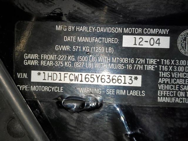 1HD1FCW165Y636613 - 2005 HARLEY-DAVIDSON FLHTCUI BLACK photo 9