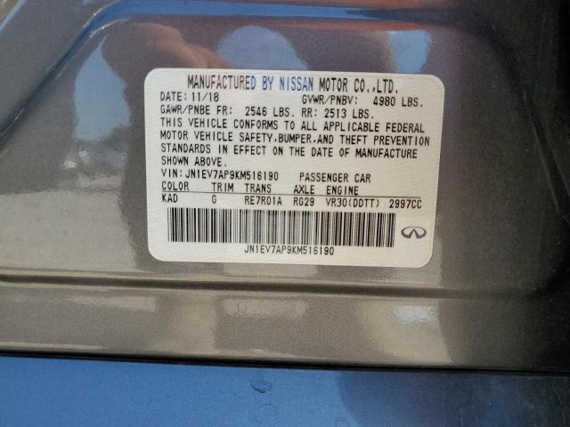 JN1EV7AP9KM516190 - 2019 INFINITI Q50 LUXE SILVER photo 12